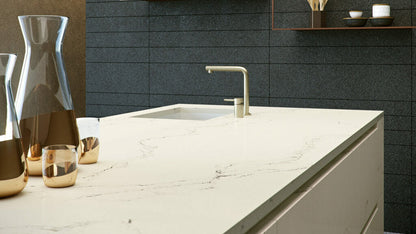 Caesarstone Statuario Nuvo | 130’’ x 64.6’’ | 2 CM| Polished Quartz Slab