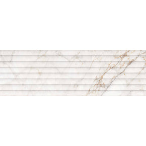European Porcelain and Ceramics Cuarzo  Opalo Wall Perla 12'' x 39'' Glossy Porcelain Tile