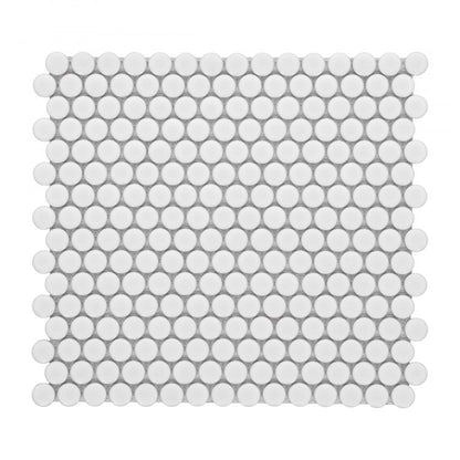 Elysium Tiles Penny Round White Matte 11.50'' x 12.25'' Mosaic Tiles