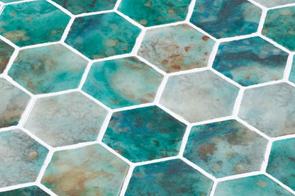 Elysium Tiles Vanguard Hex XL Green (Onyx Green) 11.25 x 11.25 Mosaic Tiles