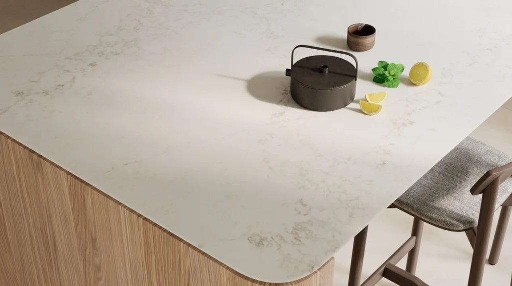 Caesarstone Calacatta Lacebound|131.5 x 64.6| 2 CM| Polished Quartz Slab