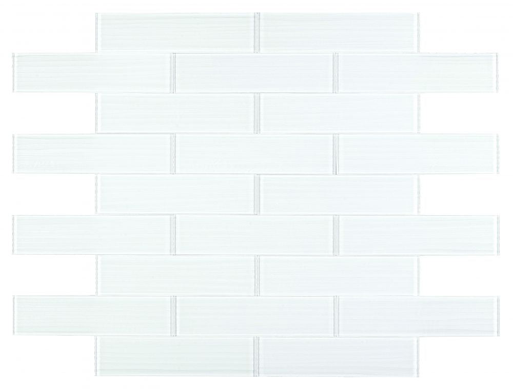 Elysium Tiles Amazon Silver White 3 x 12 Mosaic Tiles