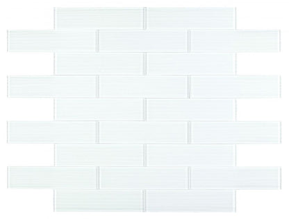 Elysium Tiles Amazon Silver White 3 x 12 Mosaic Tiles