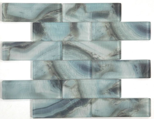 Elysium Tiles Art Onyx Ocean 11.75 x 11.75 Mosaic Tiles