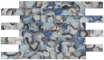 Elysium Tiles Aura Shell Blue 4 x 24 Mosaic Tiles