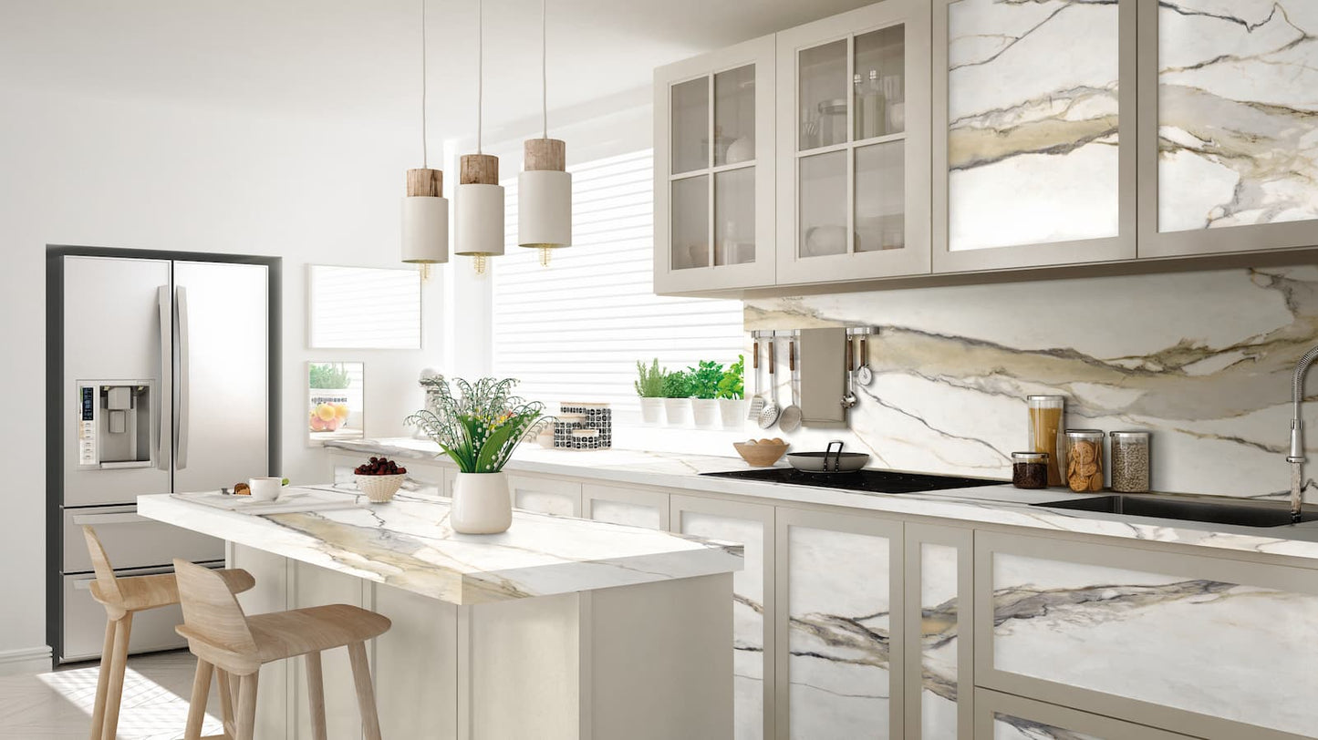 Francini |Forte Collection | Calacatta Gold|126" x 63"|12mm Matte Porcelain Slab