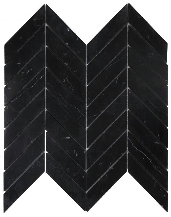 Elysium Tiles Chevron Marquina 10.75'' x 11''  Mosaic Tiles