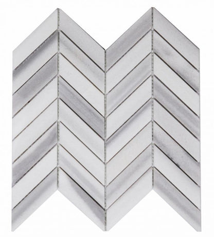 Elysium Tiles Chevron Marmala White 11'' x 11'' Mosaic Tiles