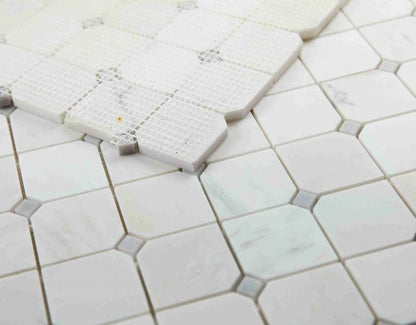 Elysium Tiles Clipped Square Milky White Honed 11.75 x 11.75 Mosaic Tiles