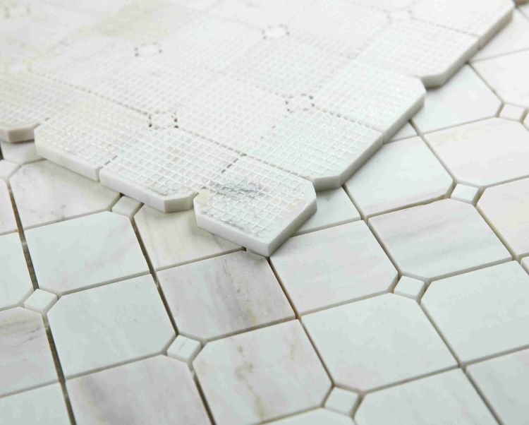 Elysium Tiles Clipped Square Wooden White Honed 11.75 x 11.75 Mosaic Tiles