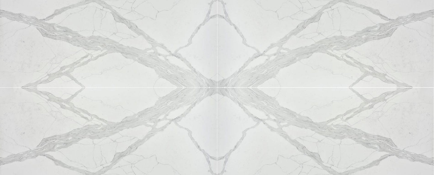 Raphael Stone Calacatta Pyreness RQ9897 |126' x63''|  2 cm Polished Quartz Slab