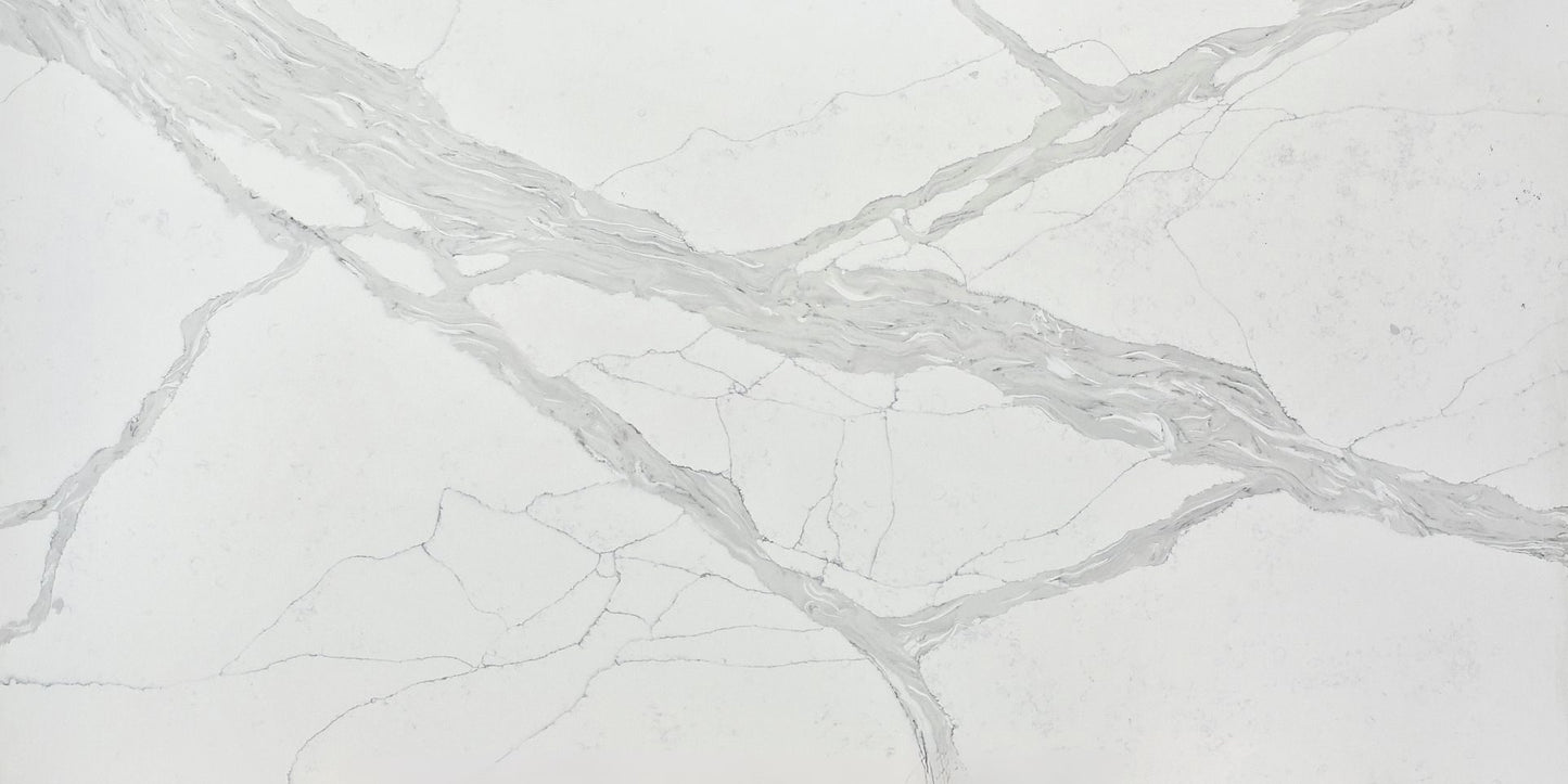 Raphael Stone Calacatta Pyreness RQ9897 |126' x63''|  2 cm Polished Quartz Slab