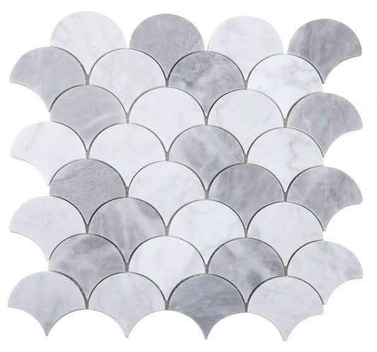 Elysium Tiles Dragon Scale Dusk 12'' x 12'' Mosaic Tile