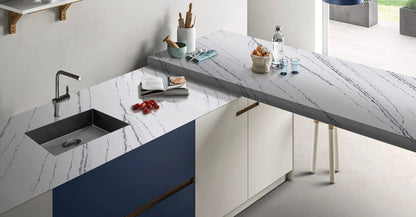 Raphael Stone Fountain Blue  |126' x63''|  2 cm Polished Quartz Slab