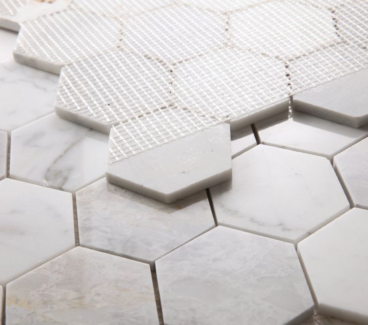 Elysium Tiles Hexagon City Grey 3 x 3 10.25 x 11.75 Mosaic Tiles