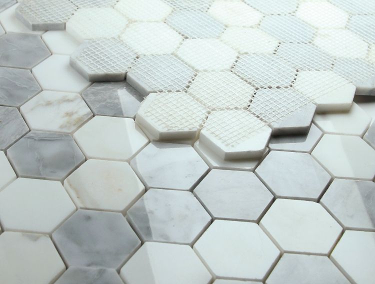 Elysium Tiles Hexagon City Grey 2 x 2 11.75 x 12 Mosaic Tiles