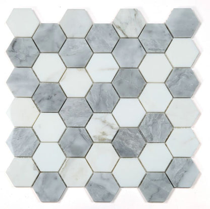 Elysium Tiles Hexagon City Grey 2 x 2 11.75 x 12 Mosaic Tiles