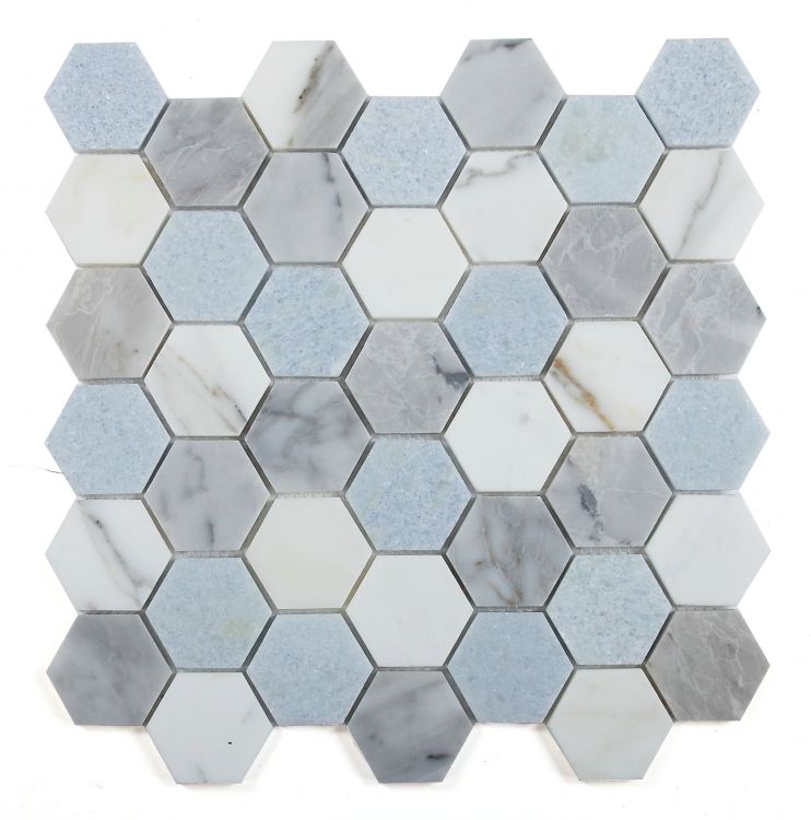 Elysium Tiles Hexagon Livid 2 x 2 11.75 x 12 Mosaic Tiles