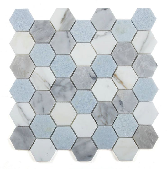 Elysium Tiles Hexagon Livid 2 x 2 11.75 x 12 Mosaic Tiles