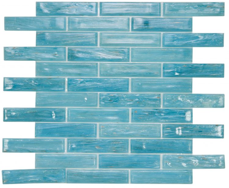 Elysium Tiles Hot Long Clear Blue 12 x 12.75 Mosaic Tiles