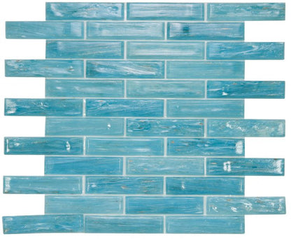 Elysium Tiles Hot Long Clear Blue 12 x 12.75 Mosaic Tiles