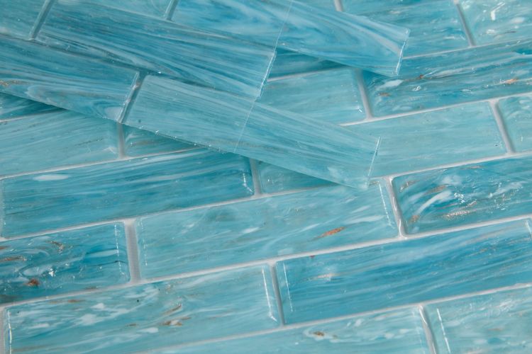 Elysium Tiles Hot Long Clear Blue 12 x 12.75 Mosaic Tiles