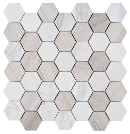 Elysium Tiles Hexagon Loft|  2'' x 2''|  11.75''x 11.75''