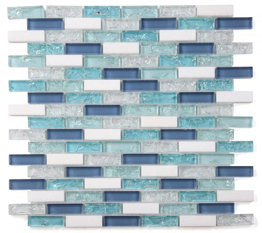 Elysium Tiles Icy Royal Blue 11.75x12 Mosaic Tiles