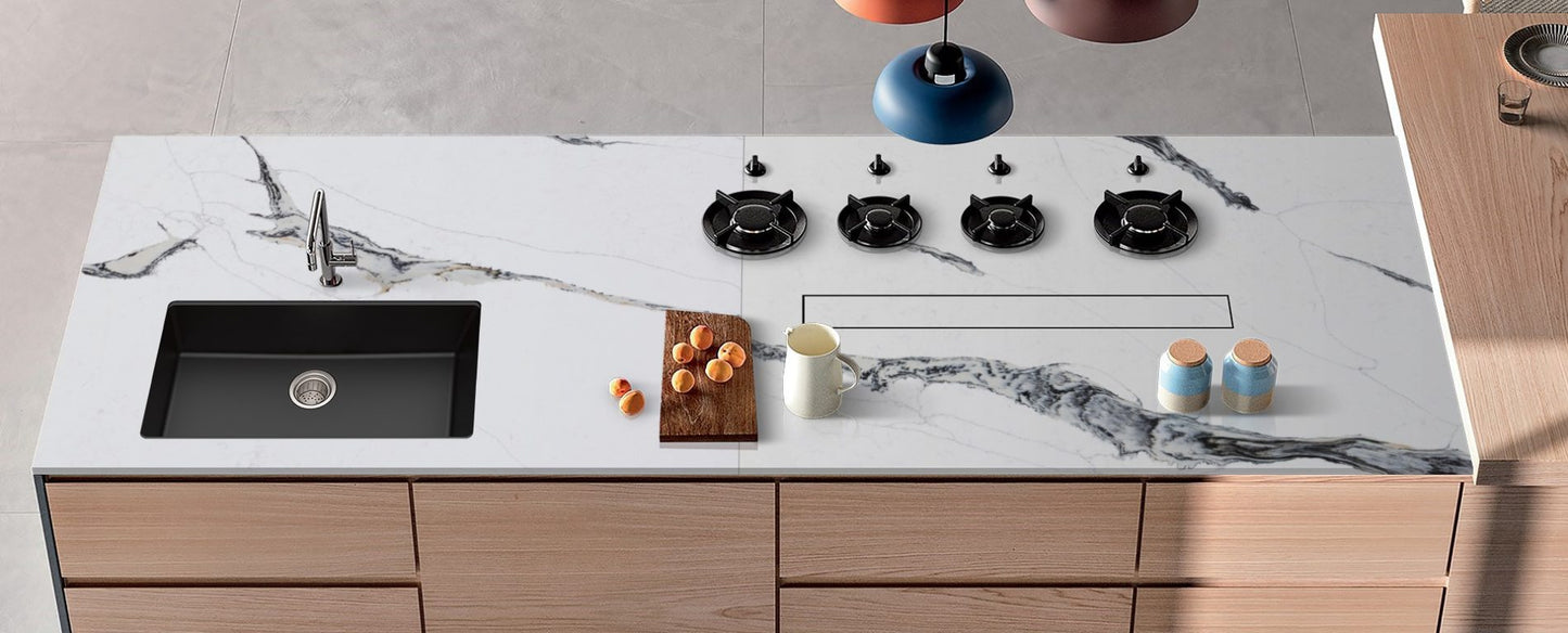 Raphael Stone Jade Black RQ9988  |126' x63''|  2 cm Polished Quartz Slab