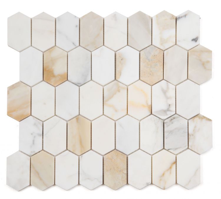 Elysium Tiles Montage Calacatta Gold Honed 12.5 x 13.25 Mosaic Tiles