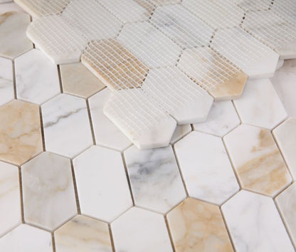 Elysium Tiles Montage Calacatta Gold Honed 12.5 x 13.25 Mosaic Tiles