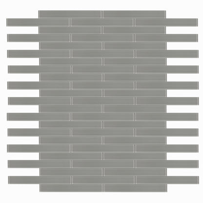 Elysium Tiles MIA Grey Glossy 2 x 16 Mosaic Tiles