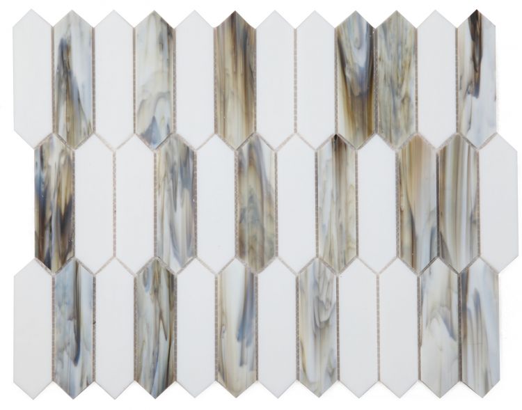 Elysium Tiles Newport Arrow Dawn 10.25'' x 12.5'' Mosaic Tiles