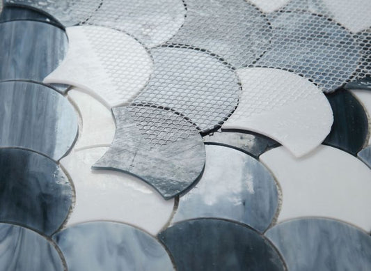 Elysium Tiles Newport Scale Grey 9.5 x 9.75 Mosaic Tiles