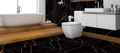 Raphael Stone RP1013 Nero Marquina 32'' x 64'' Polished  Porcelain Tile