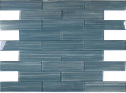 Elysium Tiles Lucy Pacific Blue Painting 4 x 16 Mosaic Tiles