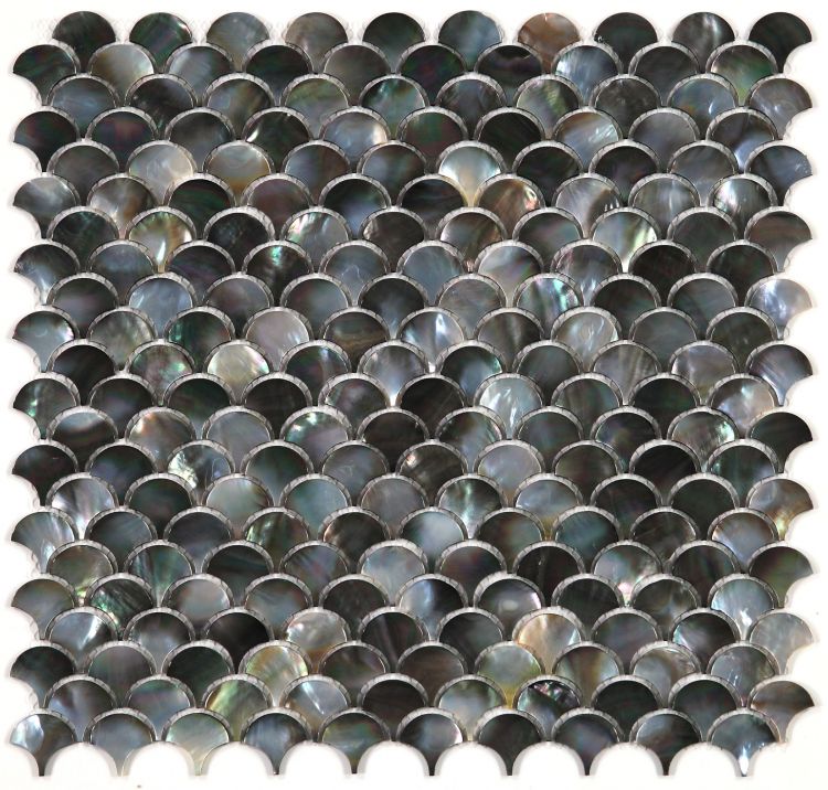 Elysium Tiles Pearl Black Scale 11.75 x 11.75 Mosaic Tiles