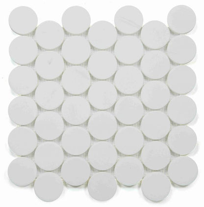 Elysium Tiles Penny Marble Large Dolomite Honed |2'' x 2'' | 11.75'' x 12''