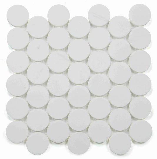 Elysium Tiles Penny Marble Large Dolomite Honed |2'' x 2'' | 11.75'' x 12''