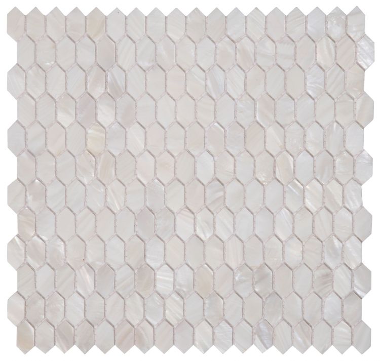 Elysium Tiles Pearl White Arrow 12 x 12 Mosaic Tiles