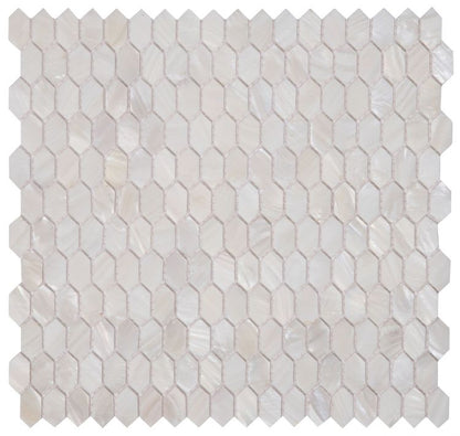 Elysium Tiles Pearl White Arrow 12 x 12 Mosaic Tiles