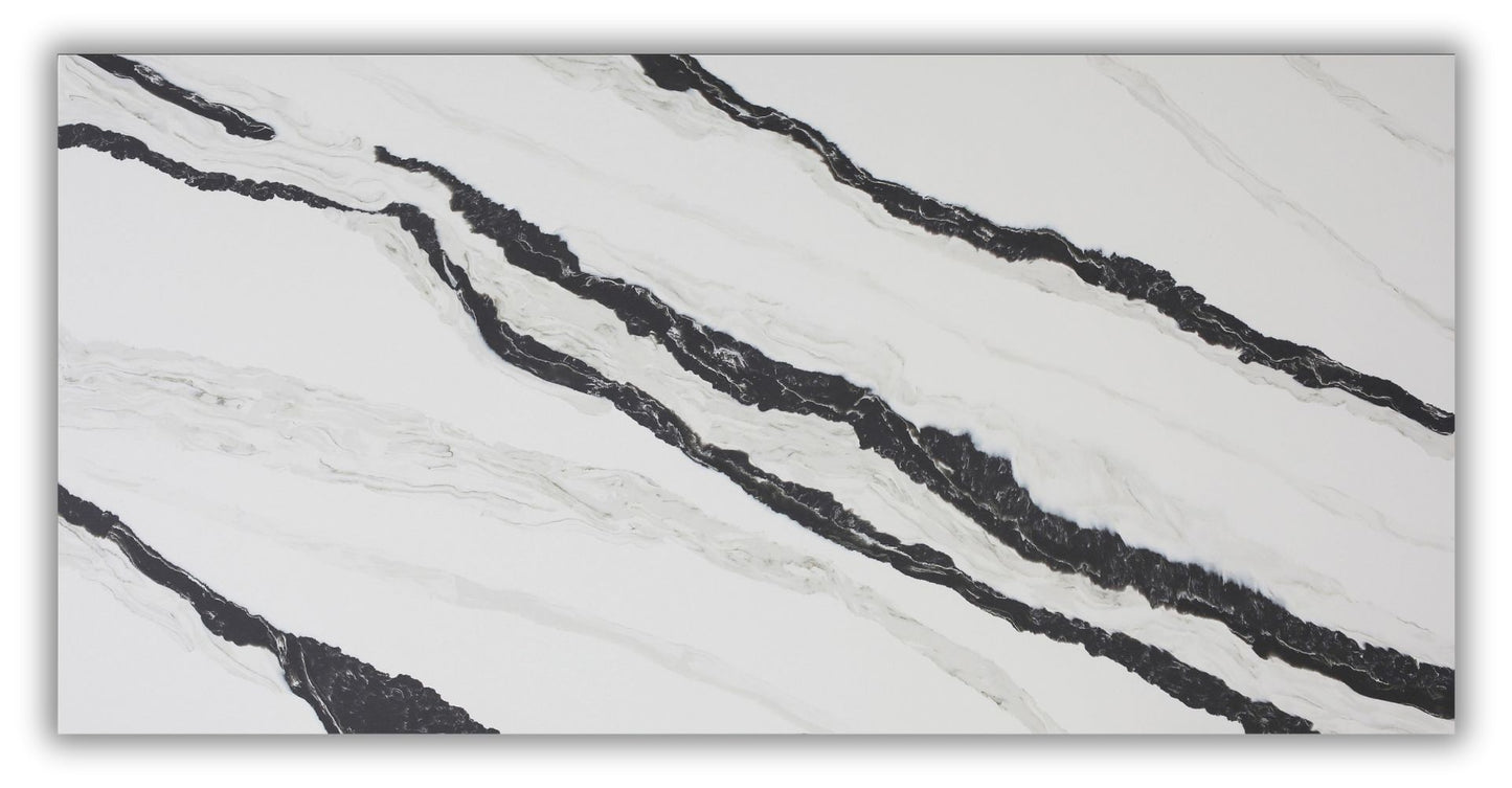 Raphael Stone Panda Black RQ9962  |126' x63''|  2 cm Polished Quartz Slab