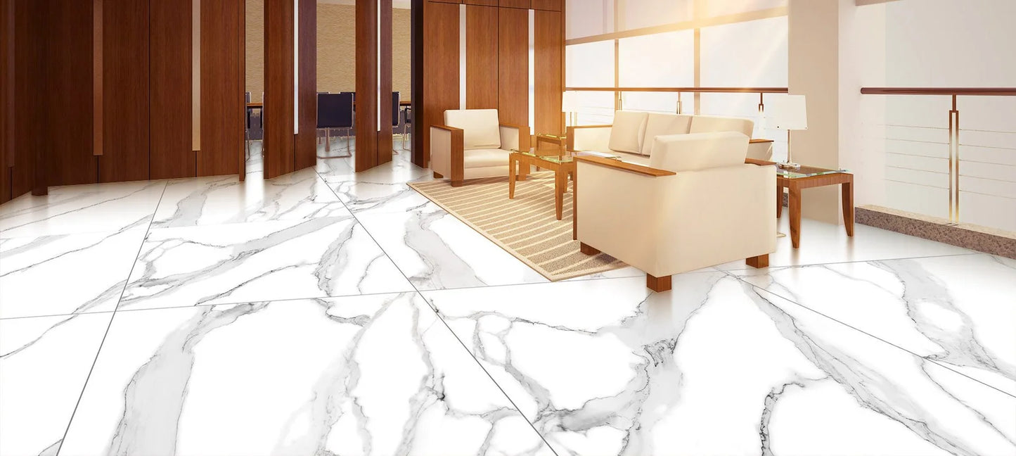 Raphael Stone RP 1020 Rigato White 32'' x 64'' Polished  Porcelain Tile