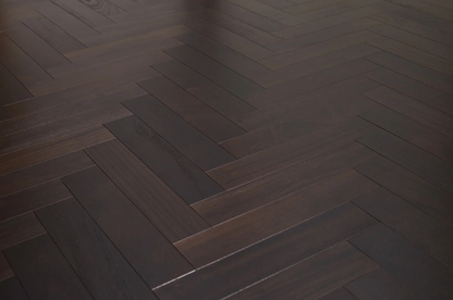 Amazon Wood Floors Vila Do Conde Pimenta Preta HB African Mahogany Engineered Hardwood Flooring 4-3/4’’ x FL 24’’