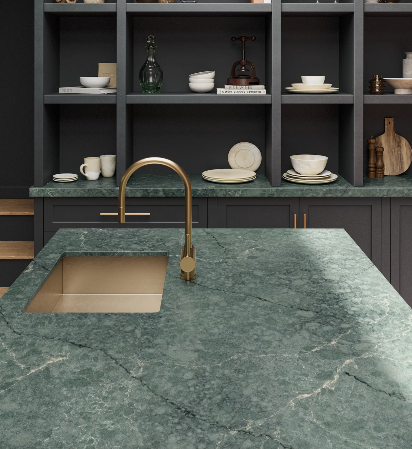 Cosentino Silestone Jardin Emerald 128’’ x 62’’ x 2.0 cm Polished Quartz Slab