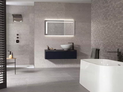 Porcelanosa Prada Acero 18"X47" Ceramic Matte Stone Effect Wall Tile