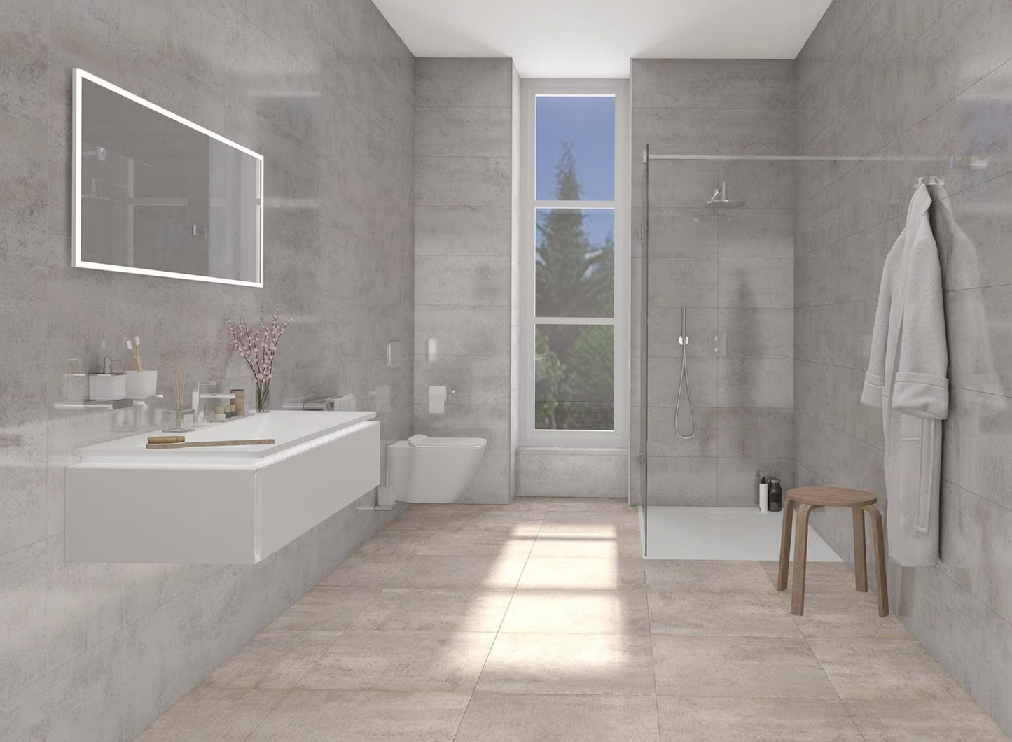 Porcelanosa Shine Niquel 13"X39" Gloss Ceramic Wall Tile