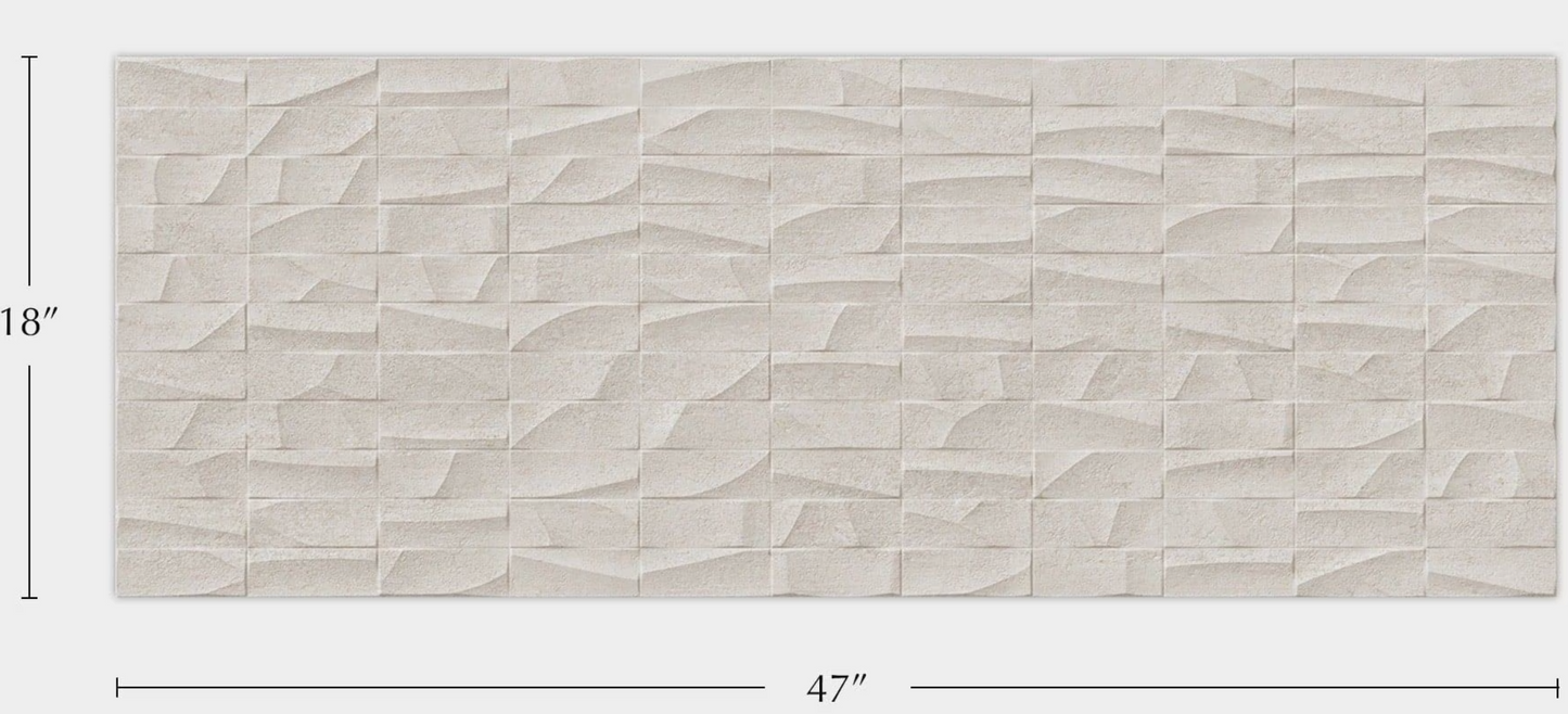 Porcelanosa Mosaico Nantes Caliza 18"X47" Ceramic Matte Wall Tile