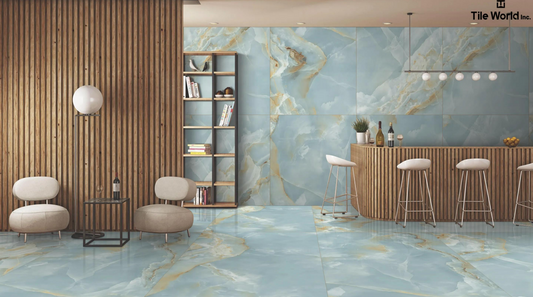 Tile World Abie Blue| Polished | 24’’ x 48’’ Porcelain Tile