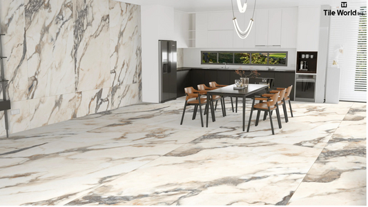 Tile World Calacatta Bronze| Polished | 24’’ x 48’’ Porcelain Tile